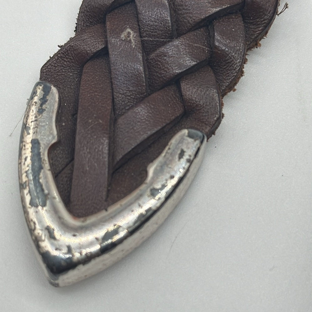 Brighton Vintage Brown Leather Crossbody Bag with Braided Strap BRN5944C - Picture 4 of 13